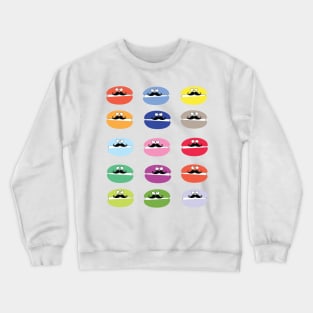 mustache macarons Crewneck Sweatshirt